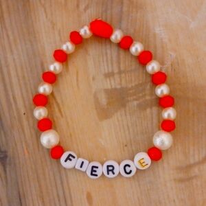 Strong red and white bracelet